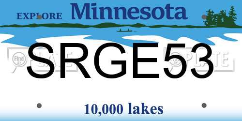 SRGE53 Minnesota License Plate