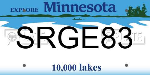 SRGE83 Minnesota License Plate
