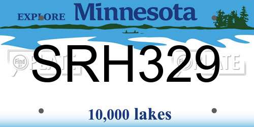 SRH329 Minnesota License Plate