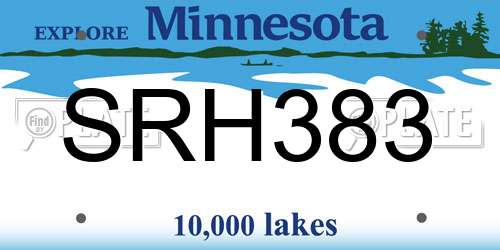 SRH383 Minnesota License Plate