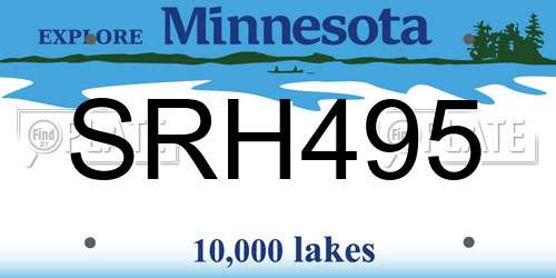 SRH495 Minnesota License Plate