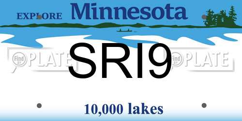 SRI9 Minnesota License Plate