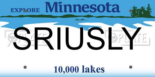 SRIUSLY Minnesota License Plate