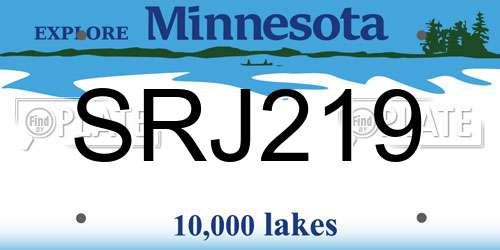 SRJ219 Minnesota License Plate