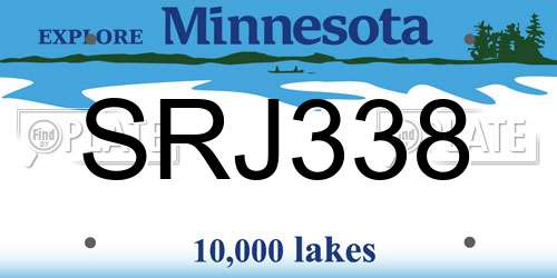 SRJ338 Minnesota License Plate