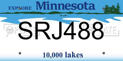 SRJ488 Minnesota License Plate