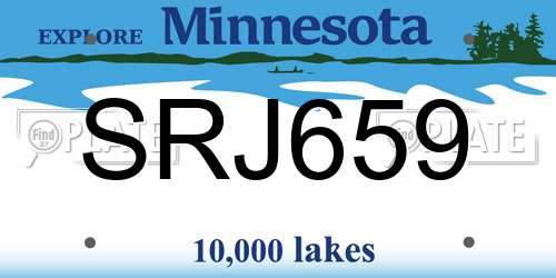 SRJ659 Minnesota License Plate