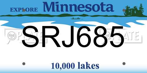 SRJ685 Minnesota License Plate