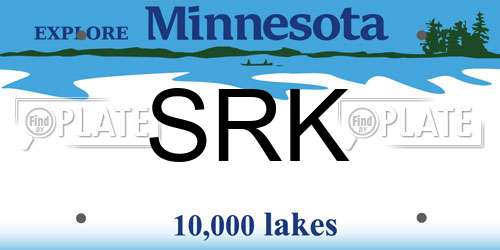 SRK Minnesota License Plate