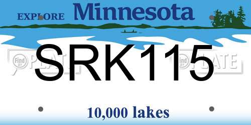 SRK115 Minnesota License Plate