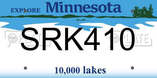 SRK410 Minnesota License Plate