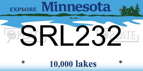 SRL232 Minnesota License Plate