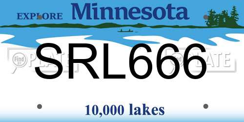 SRL666 Minnesota License Plate