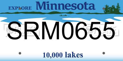 SRM0655 Minnesota License Plate