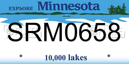 SRM0658 Minnesota License Plate