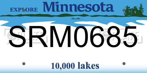 SRM0685 Minnesota License Plate