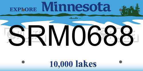 SRM0688 Minnesota License Plate