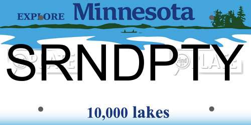 SRNDPTY Minnesota License Plate