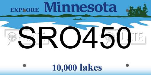 SRO450 Minnesota License Plate