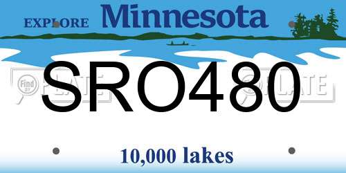 SRO480 Minnesota License Plate