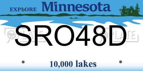 SRO48D Minnesota License Plate