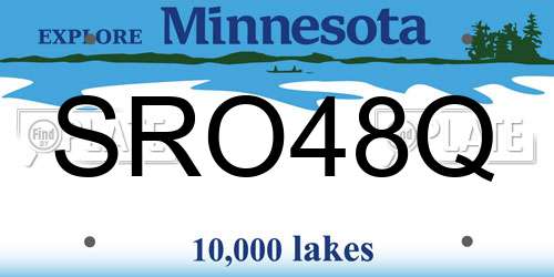 SRO48Q Minnesota License Plate