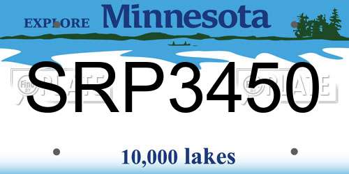 SRP3450 Minnesota License Plate