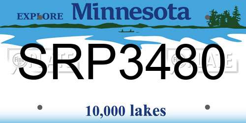 SRP3480 Minnesota License Plate