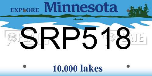 SRP518 Minnesota License Plate