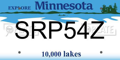 SRP54Z Minnesota License Plate