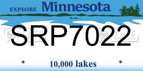SRP7022 Minnesota License Plate