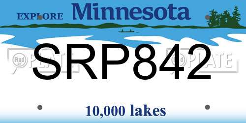 SRP842 Minnesota License Plate