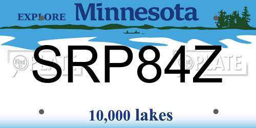 SRP84Z Minnesota License Plate