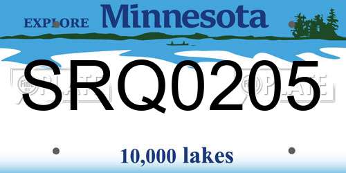 SRQ0205 Minnesota License Plate