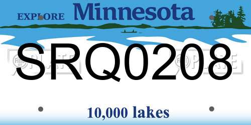 SRQ0208 Minnesota License Plate