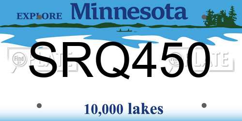 SRQ450 Minnesota License Plate