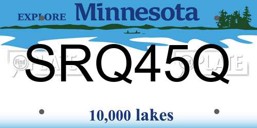 SRQ45Q Minnesota License Plate