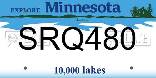 SRQ480 Minnesota License Plate