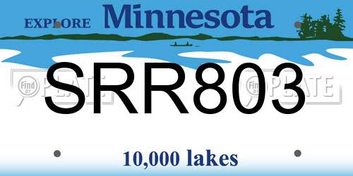 SRR803 Minnesota License Plate