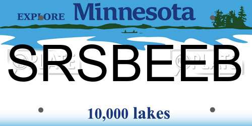 SRSBEEB Minnesota License Plate
