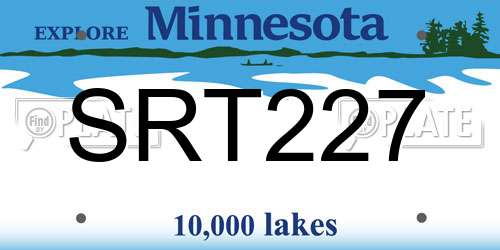 SRT227 Minnesota License Plate