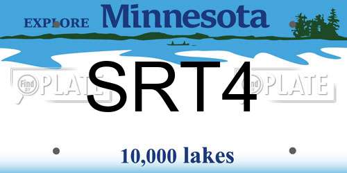 SRT4 Minnesota License Plate
