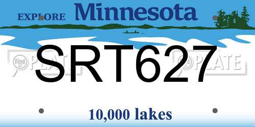 SRT627 Minnesota License Plate