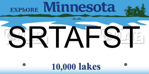 SRTAFST Minnesota License Plate