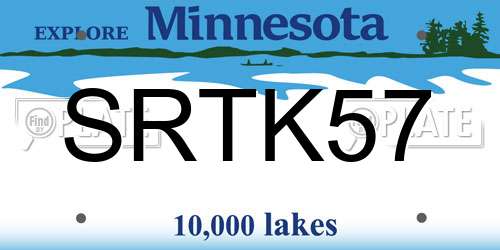 SRTK57 Minnesota License Plate