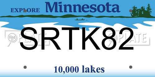 SRTK82 Minnesota License Plate