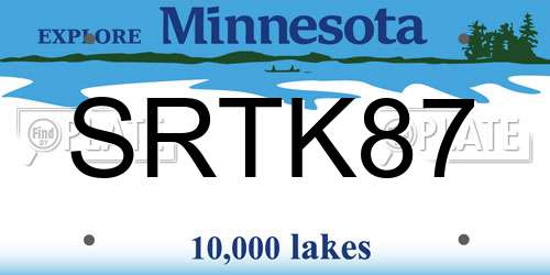 SRTK87 Minnesota License Plate
