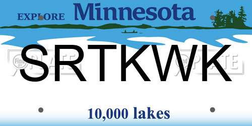 SRTKWK Minnesota License Plate