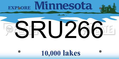 SRU266 Minnesota License Plate