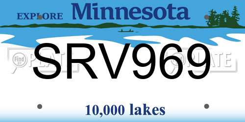 SRV969 Minnesota License Plate